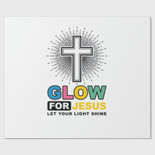 Papier Cadeau Lueur pour Jésus Croix chrétienne Lumière Design d
