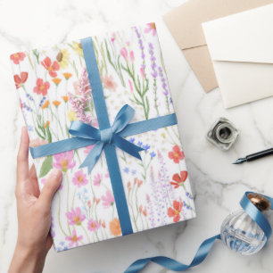 Papier Cadeau Lumière de jardin Fond Fleurs sauvages Motif flora