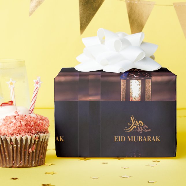 Papier Cadeau Lumière de lanterne Eid Mubarak Art de calligraphi (Fête d'anniversaire)