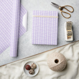 Papier Cadeau Lumière de printemps Violet Violet Blanc Zigzag Ra