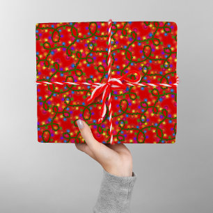 Papier Cadeau Lumières de Noël colorées Joli Amusant Motif moder