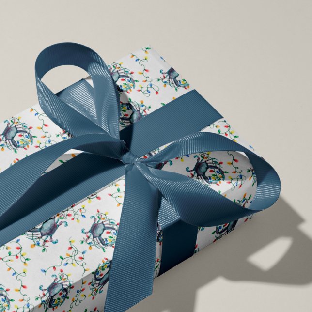 Papier Cadeau Lumières de Noël de crabe côtier (Créateur téléchargé)
