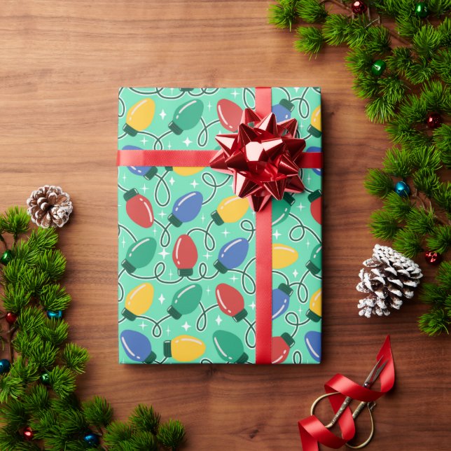 Papier Cadeau Lumières joyeuses et lumineuses  (Cadeau de vacances)