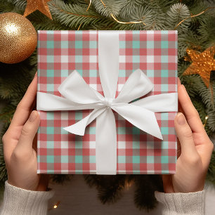 Papier Cadeau Lumineuse Rouge Turquoise Blanc Plaid cadeau de va