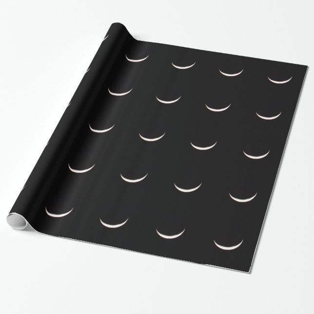 Papier Cadeau Lune en croissant d'hiver (Déroulé)