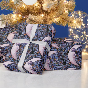Papier Cadeau Lune Enfant Lune Déesse Art Lune Enfant Violet