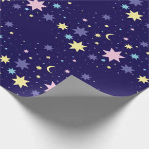 Papier Cadeau Lune et étoiles.