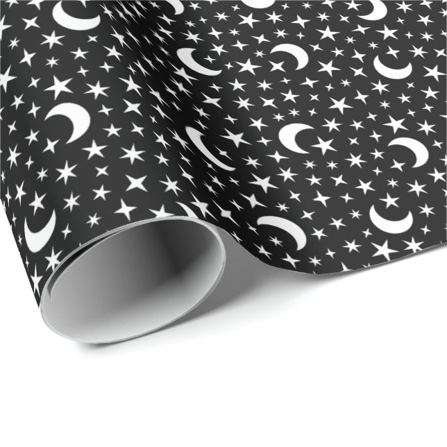 Papier Cadeau Lune et étoiles (Coin rond)