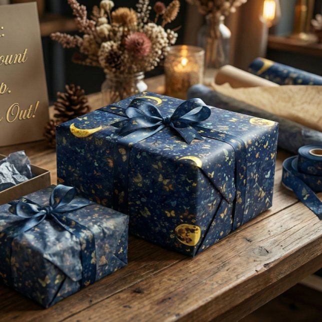 Papier Cadeau Lune Lumineuse Céleste  (Créateur téléchargé)