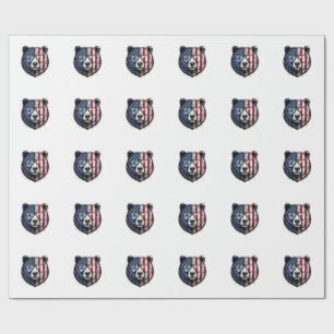 Papier Cadeau Lunettes de soleil de l'ours patriotique Vintage V