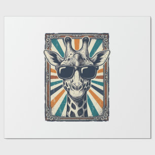 Papier Cadeau Lunettes de soleil girafe vintage