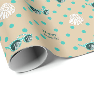 Papier Cadeau Lunettes de soleil Happy Travels Coquillage Turquo