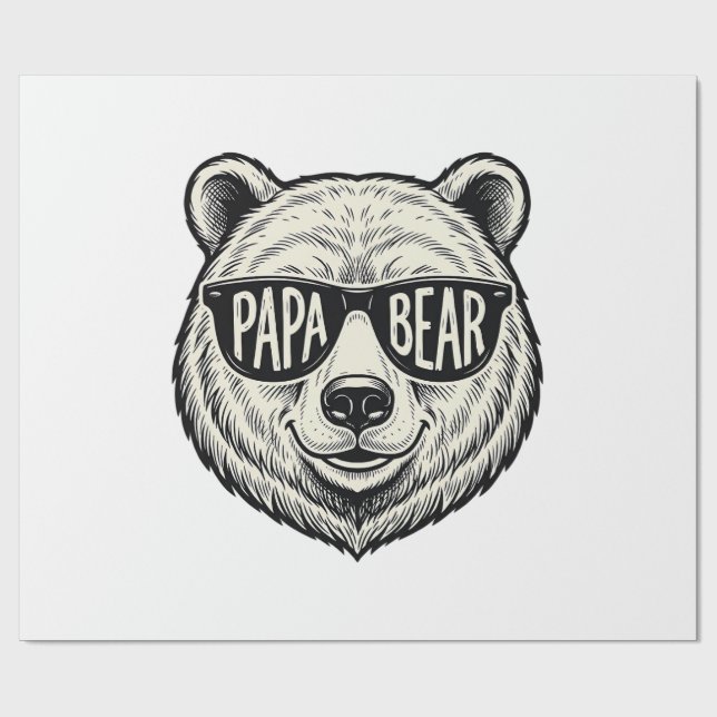 Papier Cadeau Lunettes de soleil Papa Bear Vector Design de tête (Plat)
