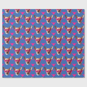 Papier Cadeau Lunettes de soleil rose de Chihuahua mignonnes Pap