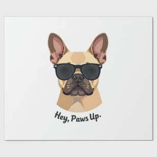 Papier Cadeau Lunettes de soleil vintage Hey, Paws Up Bouledogue