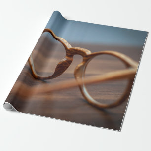 Papier Cadeau Lunettes de vue cadre en bois