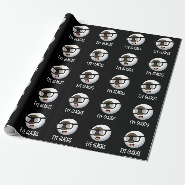 Papier Cadeau Lunettes Drôles de blagues sur le globe oculaire F (Déroulé)