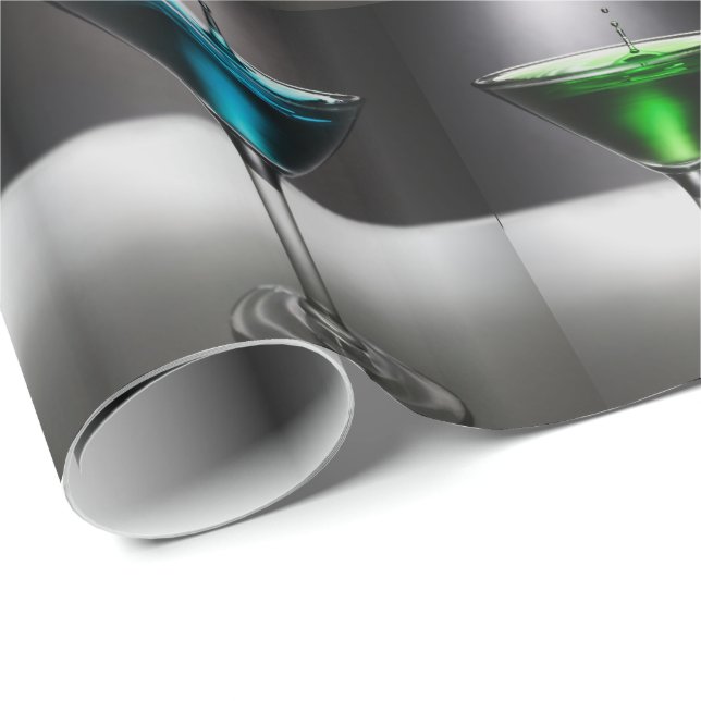 Papier Cadeau Lunettes Martini (Coin rond)