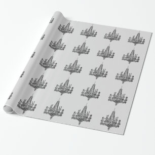 Papier Cadeau Lustres gris et noirs