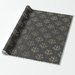 Papier Cadeau Lustres Vintages noirs et gris<br><div class="desc">Papier d'emballage motif vintage de lustre gris et noir paris.</div>