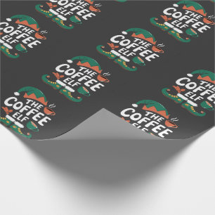 Papier Cadeau Lutin de café Noël drôle de caféine Amoureux de No
