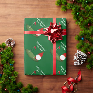 Papier Cadeau Lutin de Noël sur un terrain de golf drôle de vaca