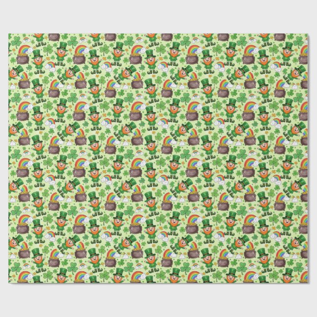 Papier Cadeau lutin saint patrick (Plat)
