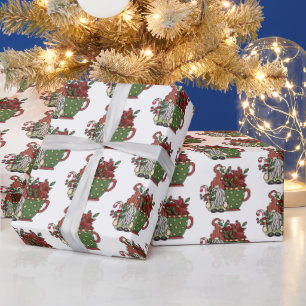 Papier Cadeau lutins de café de Noël