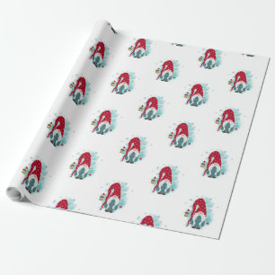 Papier Cadeau Lutins Flocons de neige Joyeux Noël