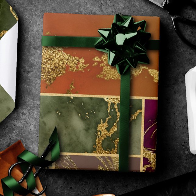 Papier Cadeau Luxe d'automne | Joyau d'or géométrique Marbre de  (Créateur téléchargé)