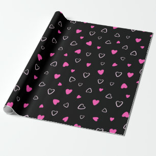 Papier Cadeau Luxe Moderne Élégant Coeur d'Amour