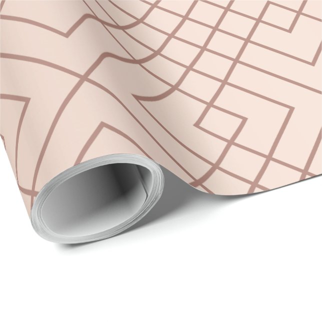 Papier Cadeau Luxe motif Rose Gold (Coin rond)