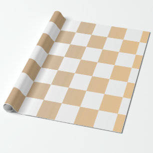 Papier Cadeau Luxueux Dégradé Doré Blanc à Carreaux – Élégant