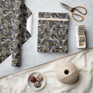 Papier Cadeau Luxueux Motif en métal torride en or