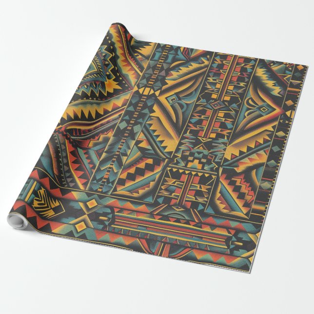 Papier Cadeau Luxueux Turquoise "Centuries-Old Geometry Elegance (Déroulé)