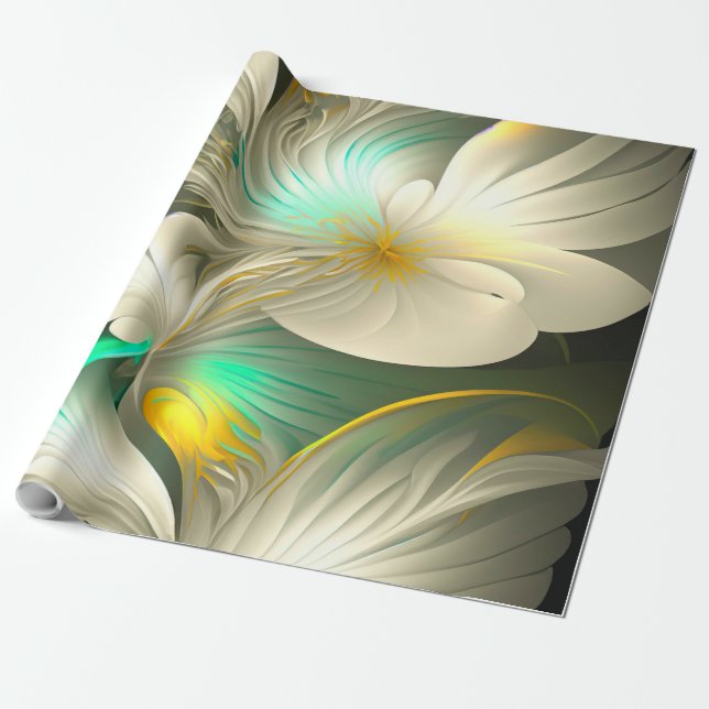 Papier Cadeau Luxueux Vert Or (Déroulé)