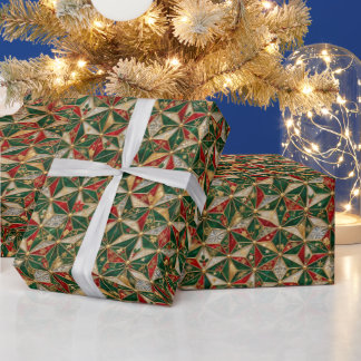 Papier Cadeau Luxury Japanese Christmas Geometric Wrapping Paper