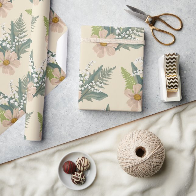 Papier Cadeau Lys de la Vallée Jardin Floral (Artisanat)