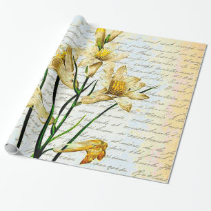 Papier Cadeau lys et écriture