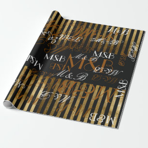 Papier Cadeau M. Mme initiales personnalisées d'occasion