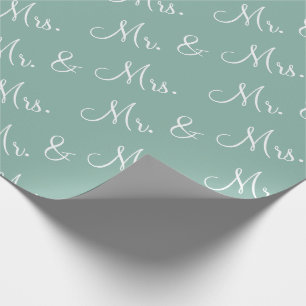 Papier Cadeau M. Mme Script Wedding shower