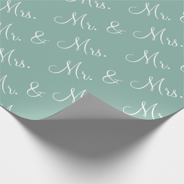 Papier Cadeau M. Mme Script Wedding shower  (Coin)