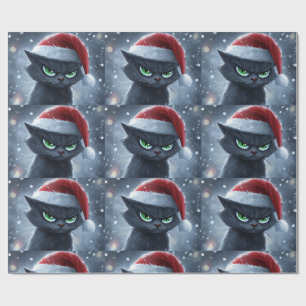 Papier Cadeau M. Visage Grincheux Chat de Noël