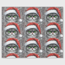 M. Visage Grincheux (Gris) Chat de Noël