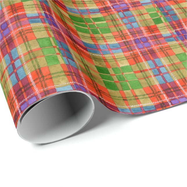 Papier Cadeau MAC RAE TARTAN Papier à enveloppement (Coin rond)