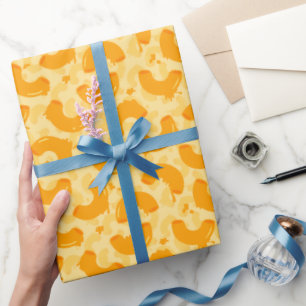 Papier Cadeau Macaroni et Motif de fromage