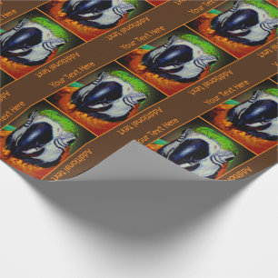 Papier Cadeau Macaw Parrot Visage Oiseau Art Personnalisé