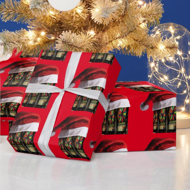 Papier Cadeau Machine à sous Christmas Vegas (Vacances)