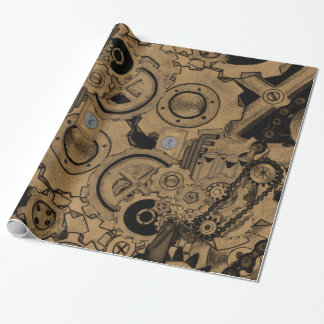Papier Cadeau Machines à vapeur (Brassy)