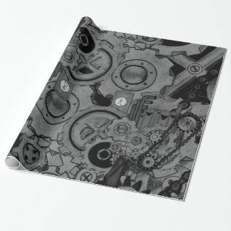 Papier Cadeau Machines à vapeur (monochrome)